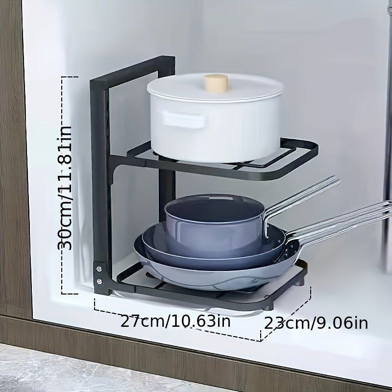 Estante de Ollas de Acero Inoxidable Bajo el Fregadero: Duradero, Fácil de Instalar, Estante de Capas Múltiples - Maximiza el Espacio de Tu Cocina y Simplifica las Tareas - SACASUSA