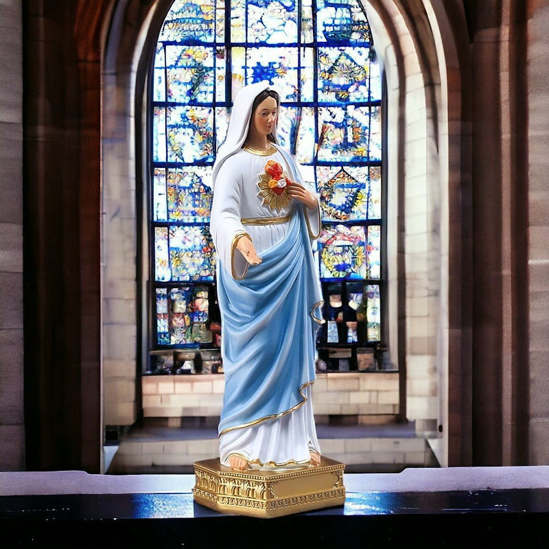 Estatua de Resina Duradera y Versátil de la Virgen María - Añade Tranquilidad a la Meditación Zen y Elegancia Espiritual a la Decoración de Hogar, Oficina, Jardín y Eventos Especiales - SACASUSA