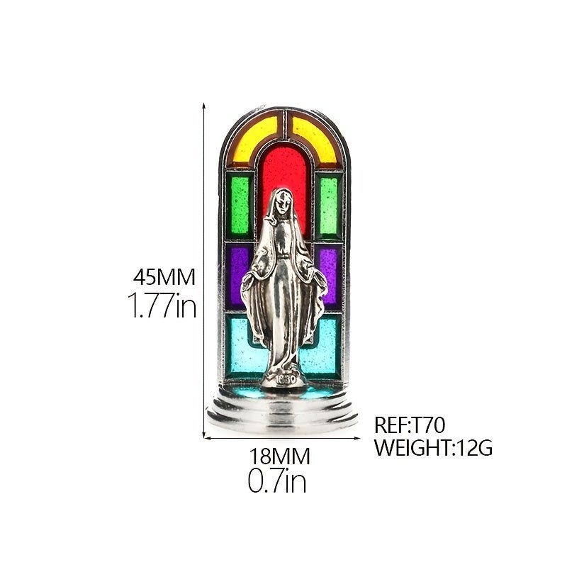 Estatua Metálica de Virgen María de Estilo Antiguo: Decoración de Acción de Gracias Clásica, de Alta Calidad para Hogar, Espacios Espirituales y Religiosos, Perfectamente Montada en el Suelo - SACASUSA