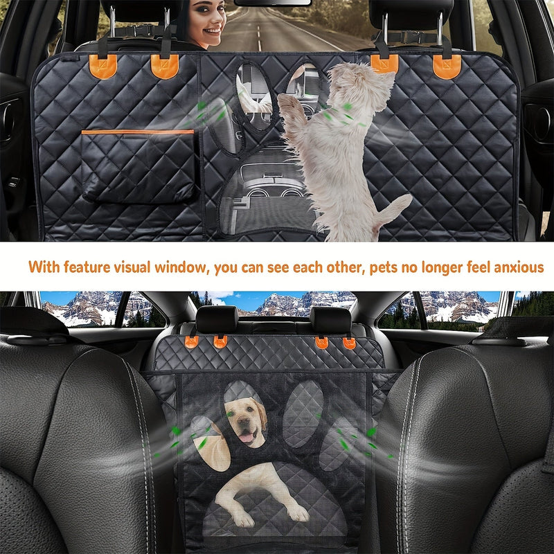 Funda Impermeable para Asientos de Coche para Mascotas y Niños - Cremallera Lateral, Ventana de Malla, Protección de Puertas - Apta para Autos, Camiones y SUVs - SACASUSA