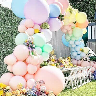 Grande 18 pulgadas 12 piezas 6 mezclas Paquete de colores surtidos Pastel Macaron Rosa Amarillo Verde Azul Naranja Púrpura Espesar Calidad Grandes globos de látex Boda - SACASUSA