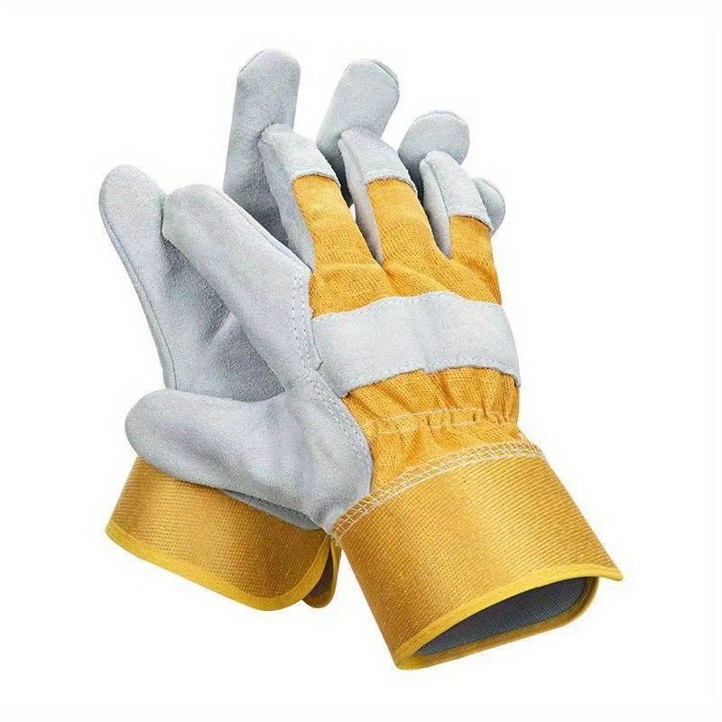 Guantes de Cuero de Vaca Resistentes al Fuego y De Gran Resistencia - Clasificación 32°F+, Ideal para Soldadura, Jardinería, Conducción - Diseño Ambidiestro y Lavable a Mano - SACASUSA