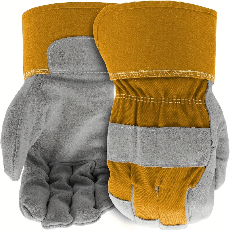 Guantes de Cuero de Vaca Resistentes al Fuego y De Gran Resistencia - Clasificación 32°F+, Ideal para Soldadura, Jardinería, Conducción - Diseño Ambidiestro y Lavable a Mano - SACASUSA