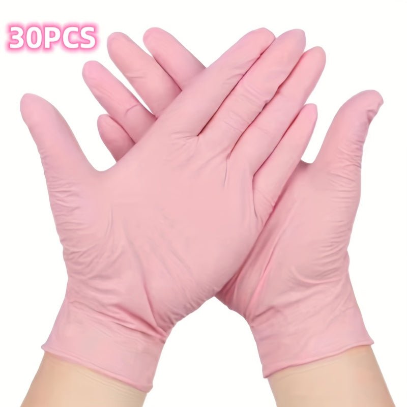 Guantes desechables rosados de 10/60pcs, Libres de Látex, Resistente al agua y Anti-estáticos: Versátiles para Cocina, Jardinería, Artesanía - Nitrilo Duradero, Ambidiestro! - SACASUSA