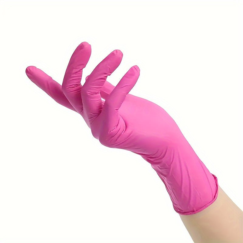 Guantes desechables rosados de 10/60pcs, Libres de Látex, Resistente al agua y Anti-estáticos: Versátiles para Cocina, Jardinería, Artesanía - Nitrilo Duradero, Ambidiestro! - SACASUSA