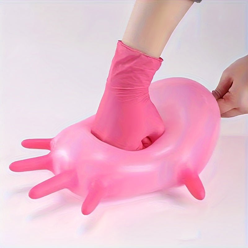 Guantes desechables rosados de 10/60pcs, Libres de Látex, Resistente al agua y Anti-estáticos: Versátiles para Cocina, Jardinería, Artesanía - Nitrilo Duradero, Ambidiestro! - SACASUSA