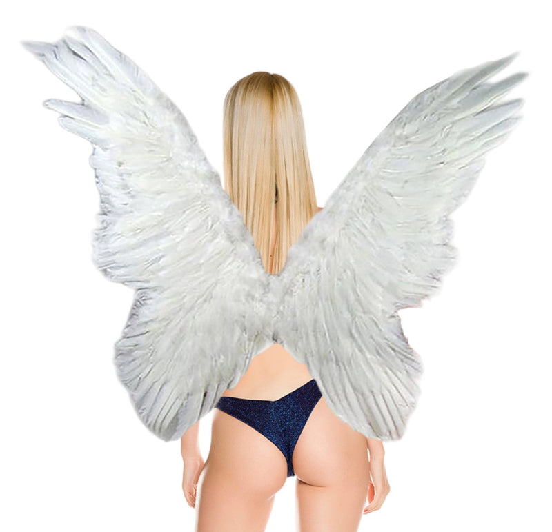 Hermosas alas de ángel de hada y mariposa de plumas grandes en blanco para adultos, hombres y mujeres para fiesta de disfraces de Halloween Halo gratis - SACASUSA