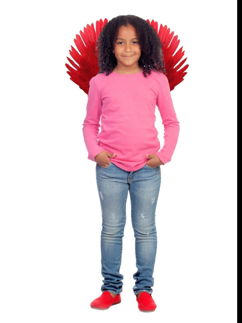 Hermosas alas de ángel de hadas con plumas, disfraces de Halloween para niños, niñas, niños, adolescentes, pequeños, negros, rojos y blancos - SACASUSA