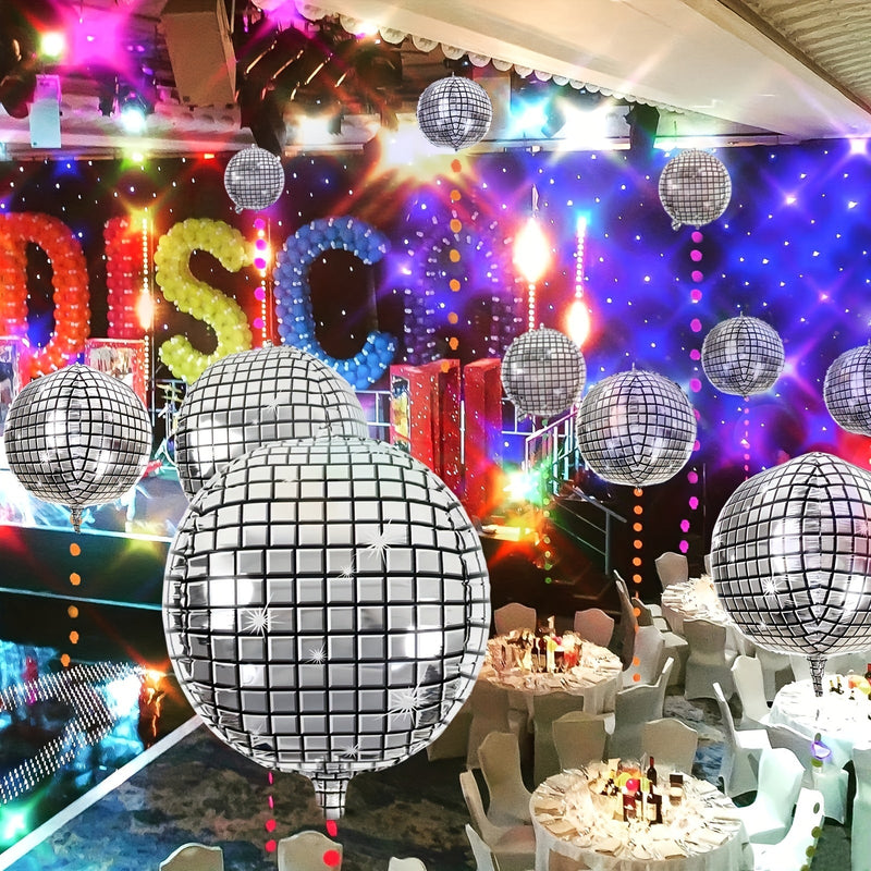 Juego de 20, Globos de Disco Plateado 4D - Película de Aluminio de Alta Calidad, Deslumbrante Decoración de Fondo de Fiesta & Habitación, Apto para Diversas Ocasiones, Edades 14+ - SACASUSA