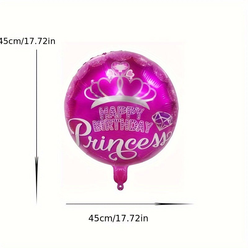 Juego de 6/7 globos de foil temáticos de Princesa Rosa - Decoración para fiestas de niñas, Nylon de calidad, Atrezzo fotográfico, Idea de regalo, 14+ años, Sin electricidad - SACASUSA