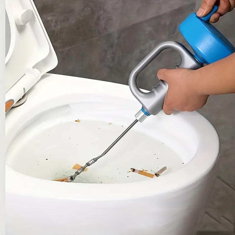 Limpiador de Tuberías de Acero Cepillado Azul - Desbloquee sus Tuberías Caseras sin Esfuerzo, Desatascador de Desagües y Cocina Manual - Durable y Fácil de Encontrar - SACASUSA