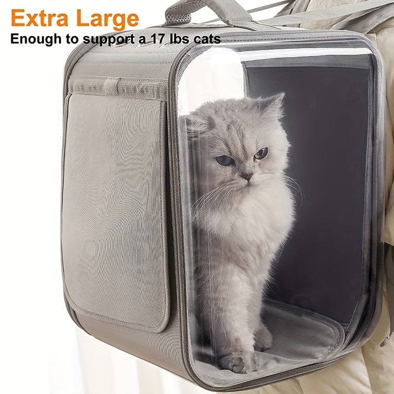 Mochila Para Gatos Con Diseño Ventilado Y Soporte De Carga De 17 Libras, Bolsa De Hombro Para Viajes Al Aire Libre - SACASUSA