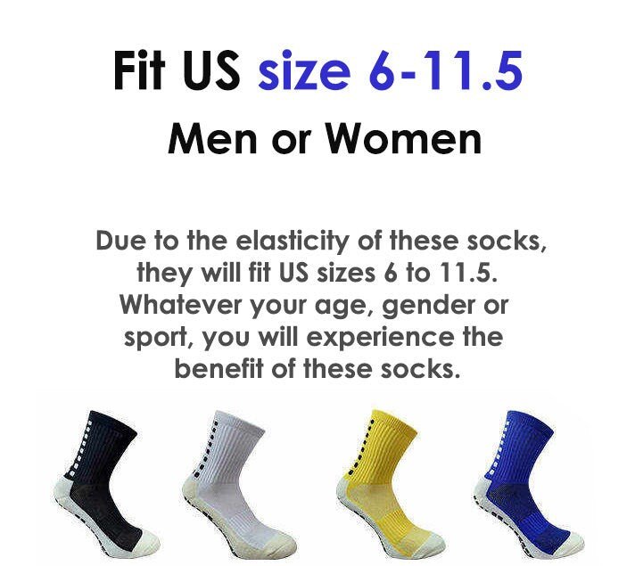 Paquete de 4 pares de calcetines antideslizantes de fútbol Premium para hombres y mujeres, calcetines de fútbol transpirables, agarre deportivo, pelota de baloncesto, fútbol, tenis - SACASUSA