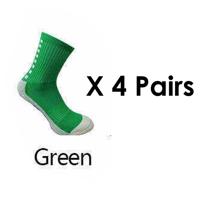 Paquete de 4 pares de calcetines antideslizantes de fútbol Premium para hombres y mujeres, calcetines de fútbol transpirables, agarre deportivo, pelota de baloncesto, fútbol, tenis - SACASUSA