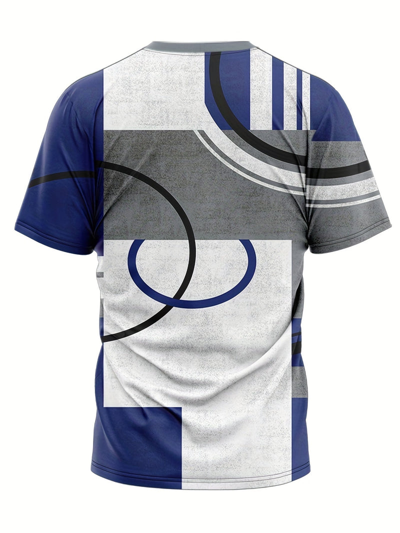 Patrón De Geometría, Camiseta De Novedad Para Hombres, Camisetas Cómodas Para Verano, Ropa De Hombre - SACASUSA