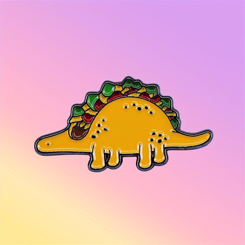 Pin De Solapa De Dinosaurio De Taco De Comida Mexicana Para Hombres, Broche De Dinosaurio Tacosaurus Para Mochila, Sombrero Y Ropa - SACASUSA