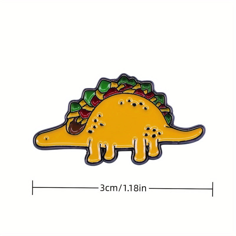 Pin De Solapa De Dinosaurio De Taco De Comida Mexicana Para Hombres, Broche De Dinosaurio Tacosaurus Para Mochila, Sombrero Y Ropa - SACASUSA