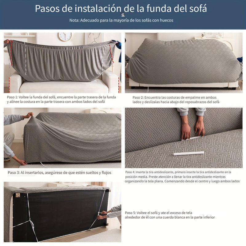 Premium Todas Las Estaciones Funda de Sofá Antideslizante - Moderna & Duradera para Sofás de 3-4 Asientos, Sillones Y Sofás Love-seat con Función Fácil de Cuidar Más Funda de Almohada de Regalo - SACASUSA