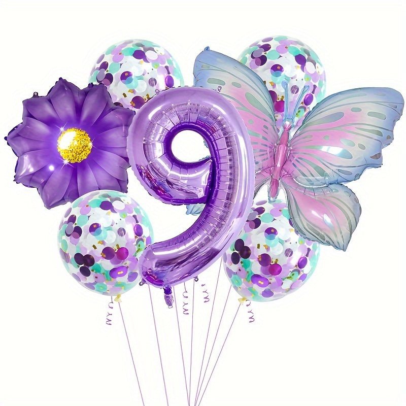 Set Versátil de Globos Números Mariposa: Duradero, Mejora la Atmósfera de Todos los Eventos Sin Necesidad de Electricidad - Ideal con Cinta de Rizo Incluida, Adecuado para Edades de 14 en Adelante - SACASUSA