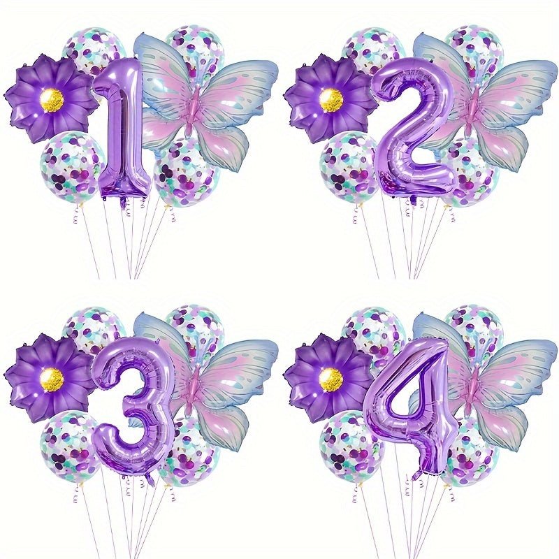 Set Versátil de Globos Números Mariposa: Duradero, Mejora la Atmósfera de Todos los Eventos Sin Necesidad de Electricidad - Ideal con Cinta de Rizo Incluida, Adecuado para Edades de 14 en Adelante - SACASUSA