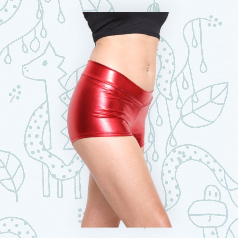 Shiny Metallic Dance Booty Stretchy Bootie Boy Hot Shorts Spankies Cheer Gym Dance Voleibol Rave Roller Derby Chicas Mujeres atléticas SML - SACASUSA