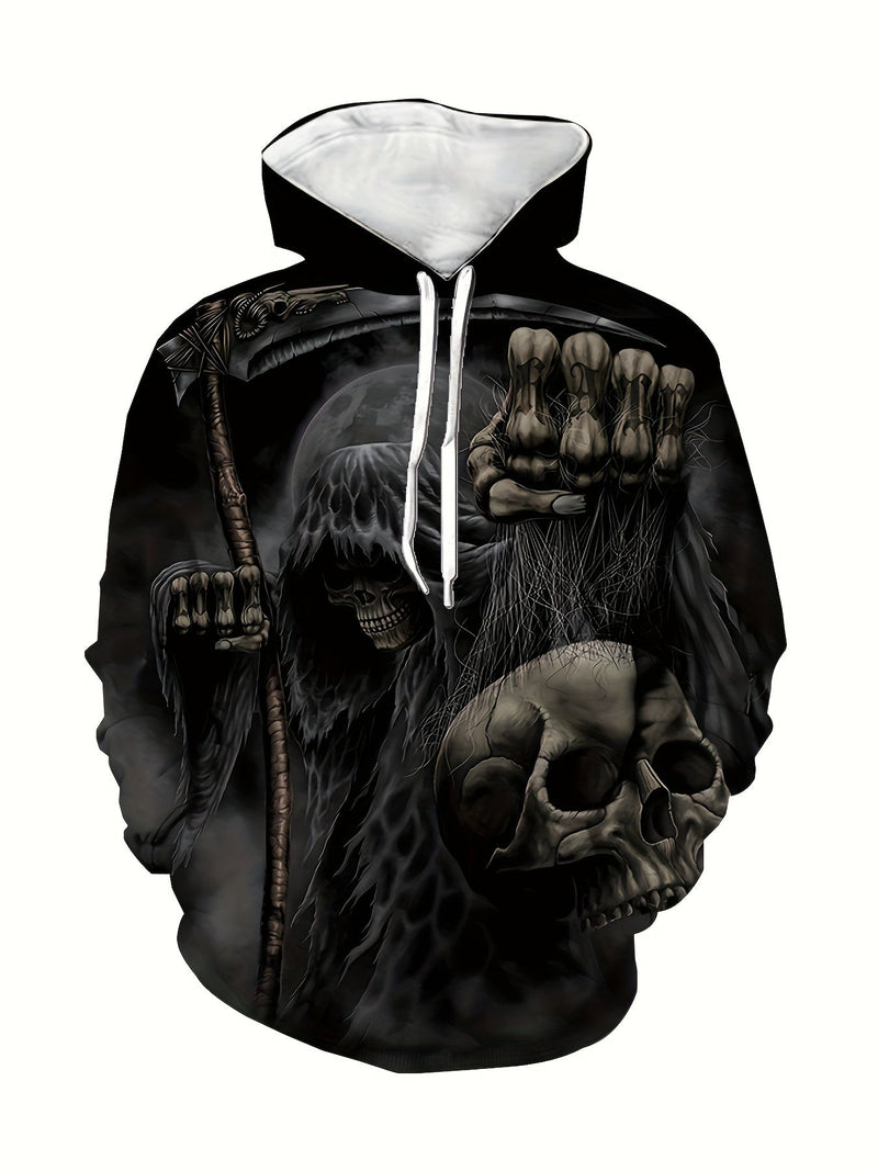 Sudadera con capucha con estampado de esqueleto, geniales para hombres, con diseño gráfico, ropa de calle para otoño de invierno, como regalo - SACASUSA
