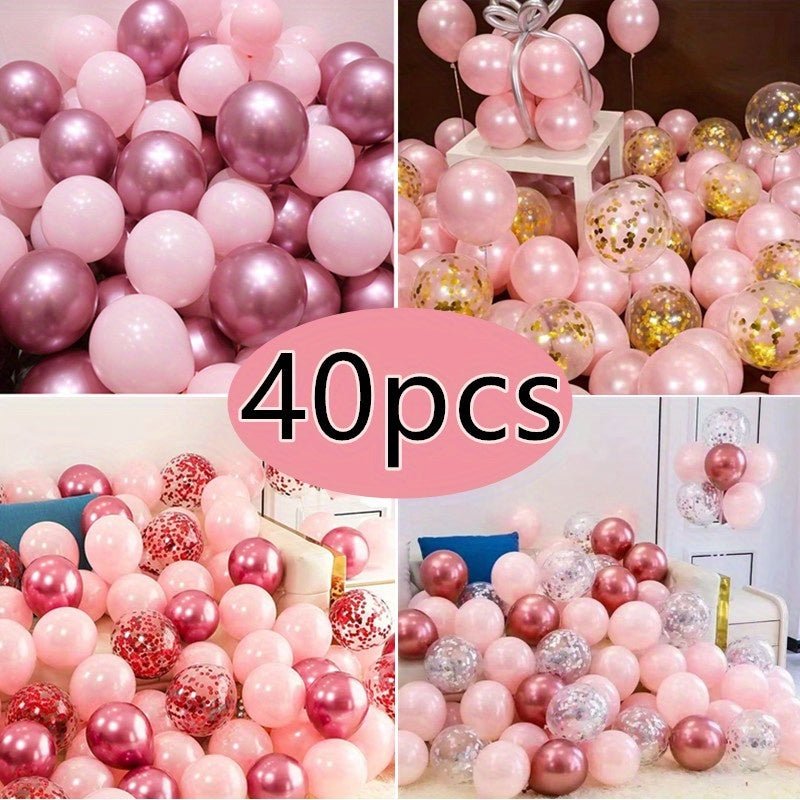 Versátiles 40 Globos de Confeti Rosa, Apto para 14+, Sin Necesidad de Electricidad: Amplifica las Celebraciones, Interiores y Exteriores - SACASUSA