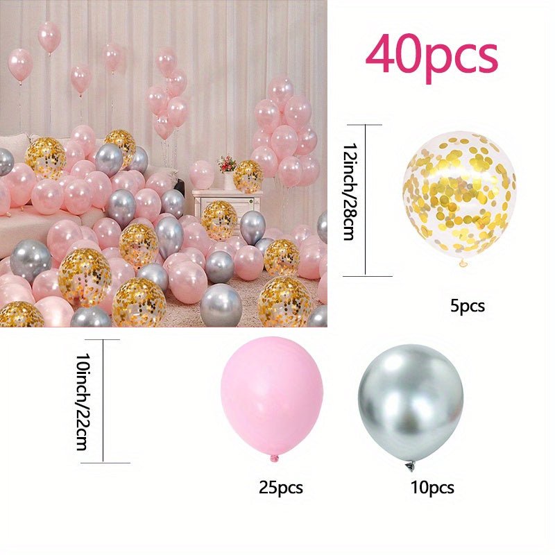 Versátiles 40 Globos de Confeti Rosa, Apto para 14+, Sin Necesidad de Electricidad: Amplifica las Celebraciones, Interiores y Exteriores - SACASUSA