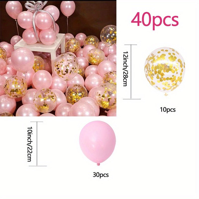 Versátiles 40 Globos de Confeti Rosa, Apto para 14+, Sin Necesidad de Electricidad: Amplifica las Celebraciones, Interiores y Exteriores - SACASUSA