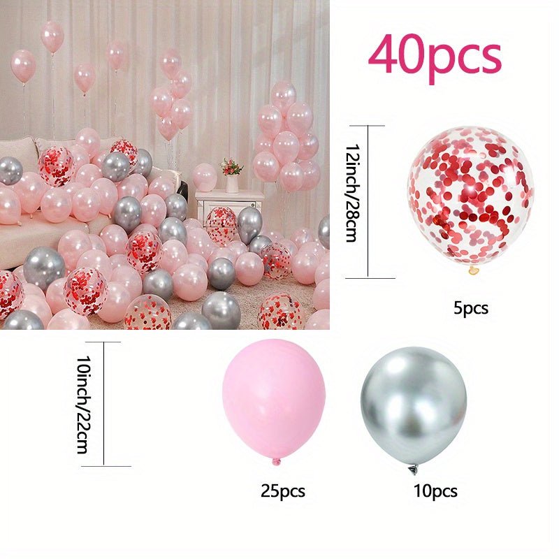 Versátiles 40 Globos de Confeti Rosa, Apto para 14+, Sin Necesidad de Electricidad: Amplifica las Celebraciones, Interiores y Exteriores - SACASUSA