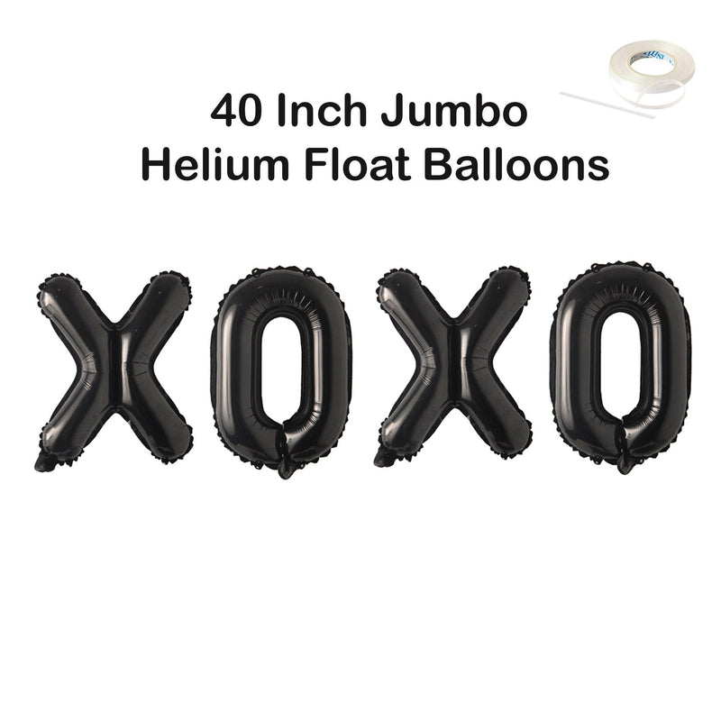 XOXO Globos Jumbo XL de 40" Galentines Decoraciones para Fiestas del Dá­a de San Valentá­n Oro Rosa, Rosa, Plata, Oro, Globos Negros Decoración para Fiestas Banner - SACASUSA