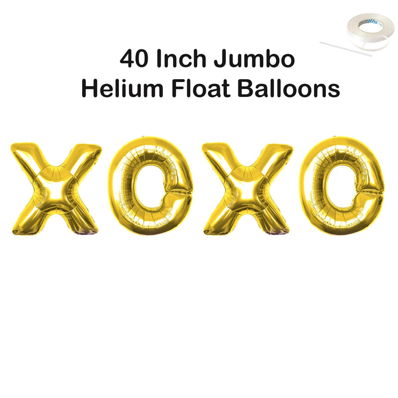 XOXO Globos Jumbo XL de 40" Galentines Decoraciones para Fiestas del Dá­a de San Valentá­n Oro Rosa, Rosa, Plata, Oro, Globos Negros Decoración para Fiestas Banner - SACASUSA