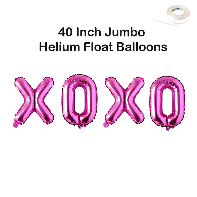 XOXO Globos Jumbo XL de 40" Galentines Decoraciones para Fiestas del Dá­a de San Valentá­n Oro Rosa, Rosa, Plata, Oro, Globos Negros Decoración para Fiestas Banner - SACASUSA