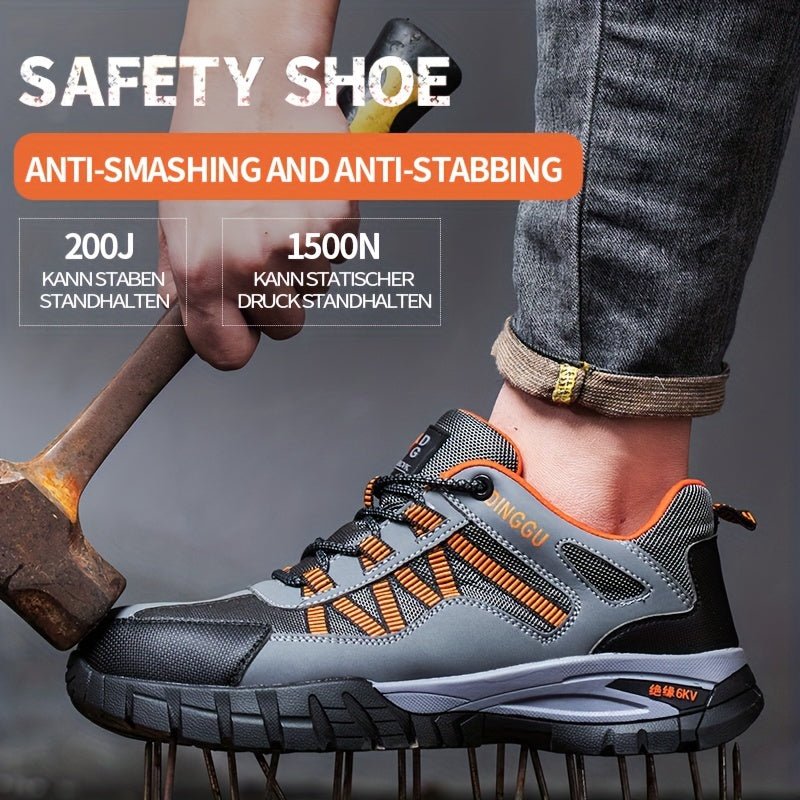 Zapatos de Seguridad DingGu para Hombre en Todas las Estaciones: Punta de Acero, Antipunzante, Anti-Golpes, Antideslizante, Absorción de Impactos, Resistentes al Desgaste, Desodorantes y Cómodos - SACASUSA