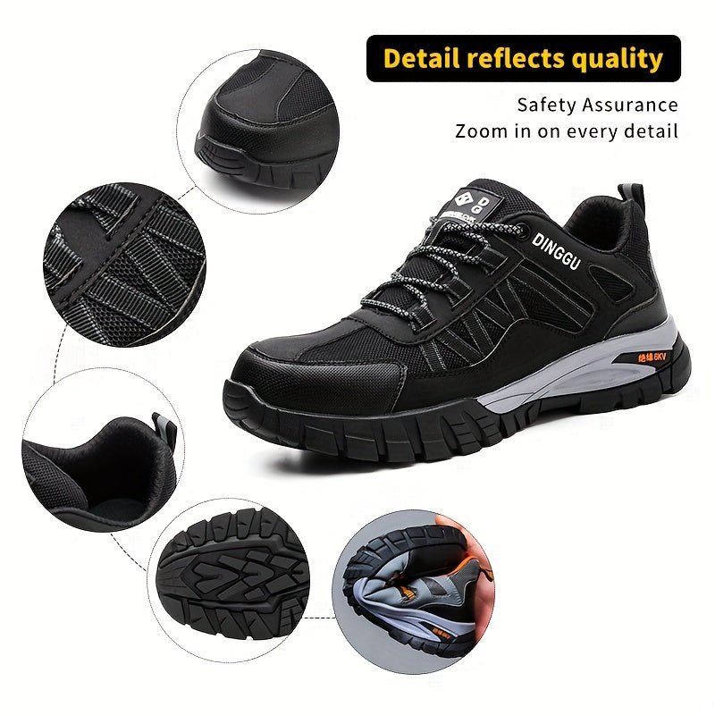 Zapatos de Seguridad DingGu para Hombre en Todas las Estaciones: Punta de Acero, Antipunzante, Anti-Golpes, Antideslizante, Absorción de Impactos, Resistentes al Desgaste, Desodorantes y Cómodos - SACASUSA