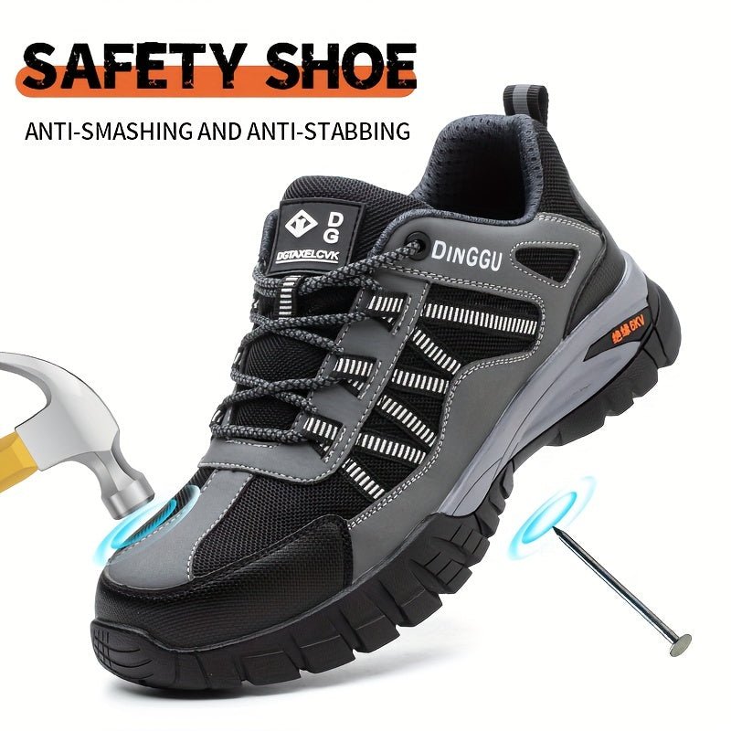 Zapatos de Seguridad DingGu para Hombre en Todas las Estaciones: Punta de Acero, Antipunzante, Anti-Golpes, Antideslizante, Absorción de Impactos, Resistentes al Desgaste, Desodorantes y Cómodos - SACASUSA